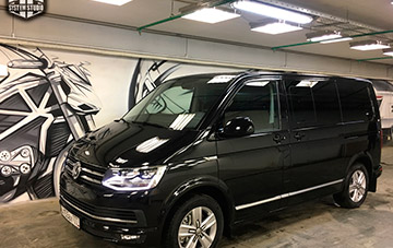 шумоизоляция салона Volkswagen Multivan T6 2017 + установка потолочного монитора