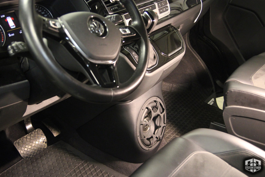 VW Multivan T6. Шумоизоляция и замена акустической системы, сабвуфер стелс и инвертор