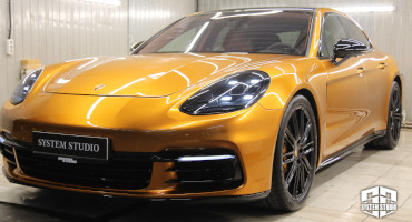Porsche Panamera автозвук, аудиосистема, сабвуфер стелс, пленка, полиуретан, шумоизоляция